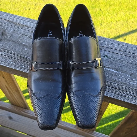 Aldo | Shoes | Aldo Black Leather Mens Loafers 43 | Poshmark display picture 1